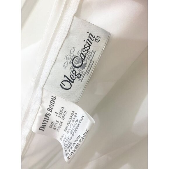 Oleg Cassini Women's A Line Caviar Beaded Weddiing Dress With Train - 20 - Picture 9 of 16